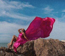 Clearwater Beach flying dress photoshoot