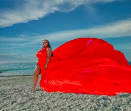 Luxury flying dress photoshoot in Tampa Bay Florida